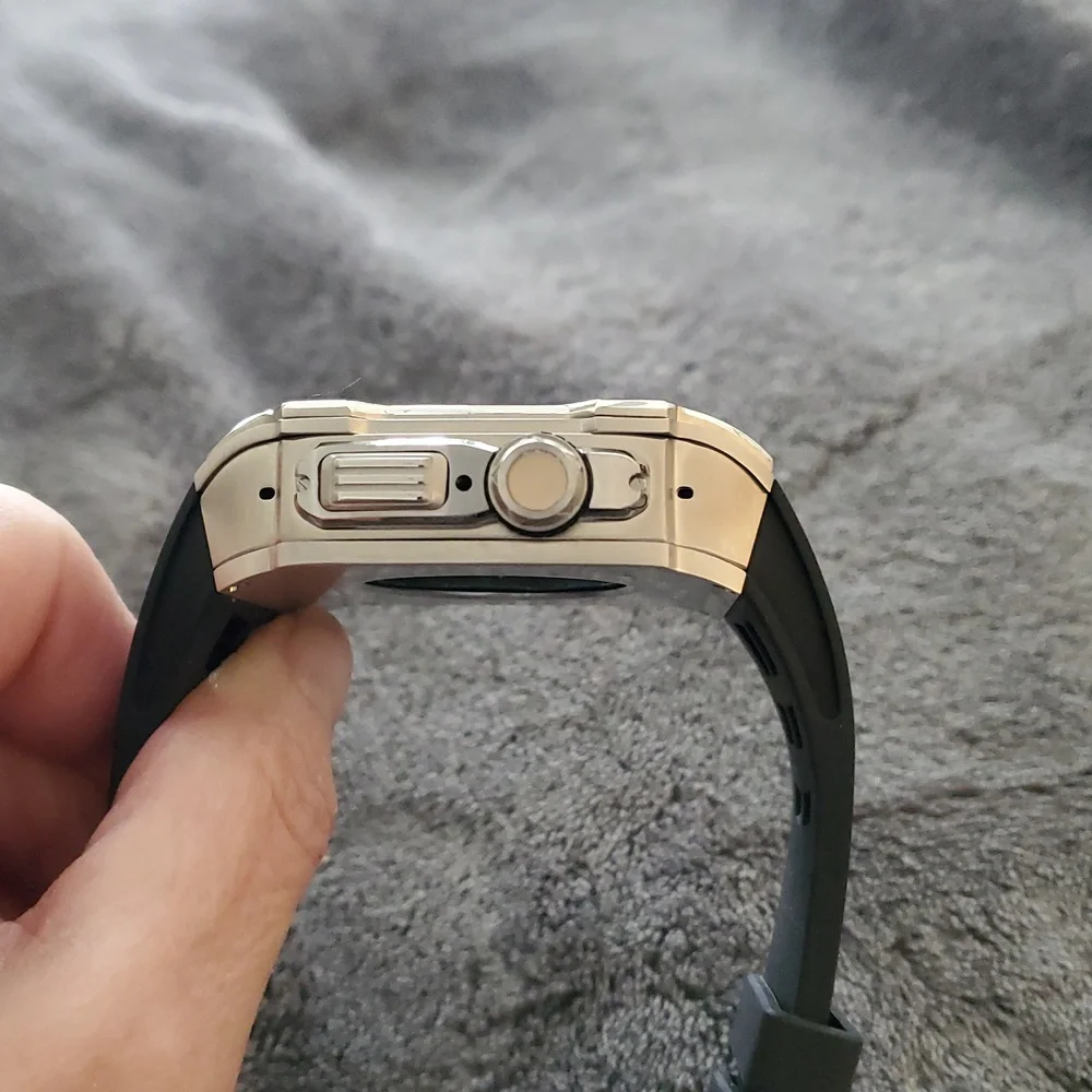 Silver and Black Smartwatch Case